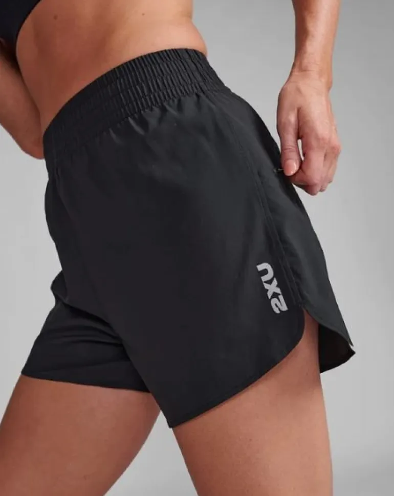 Aero Hi-Rise 4 Inch Shorts Black/Silver Reflective