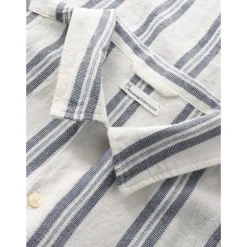 Box Sl Striped Cotton Shirt Blue Stripe