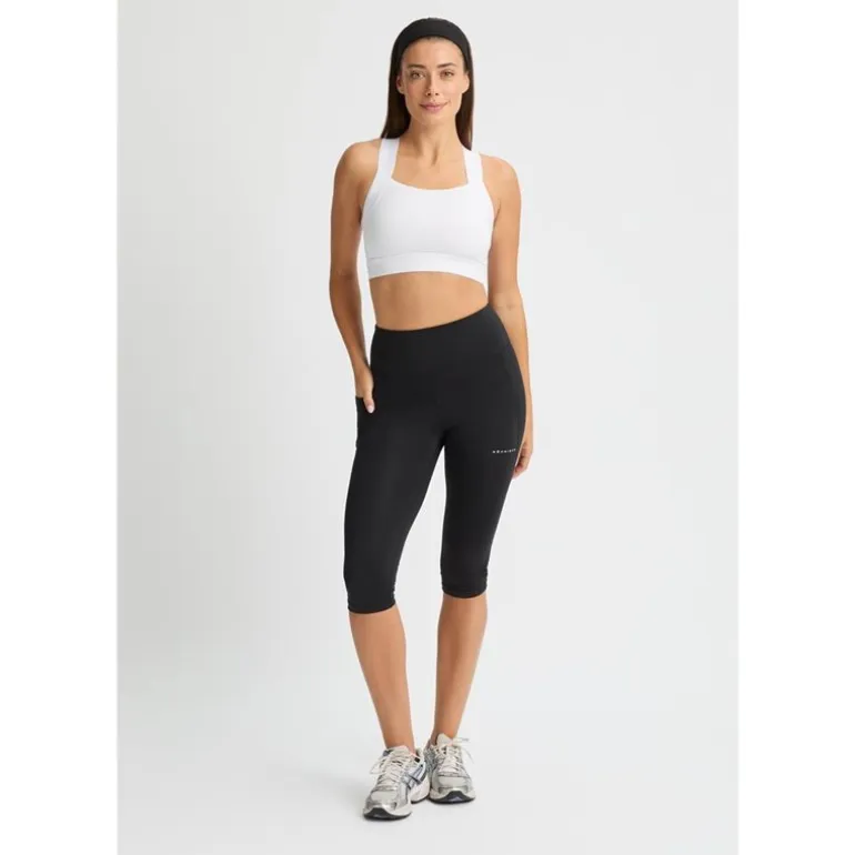 Flattering High Waist Capri Tights Black