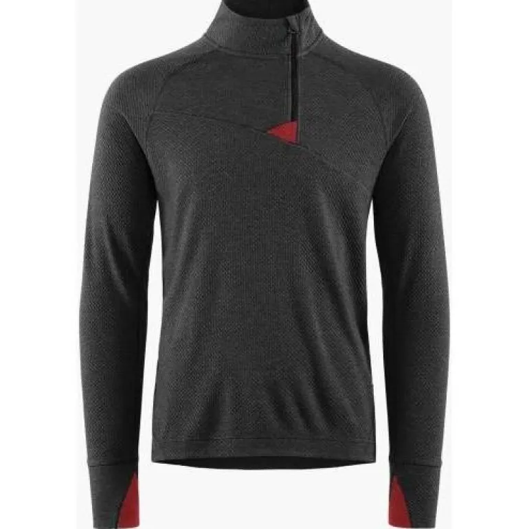 Huge Half Zip Sweater M'S Raven/Burnt Russet