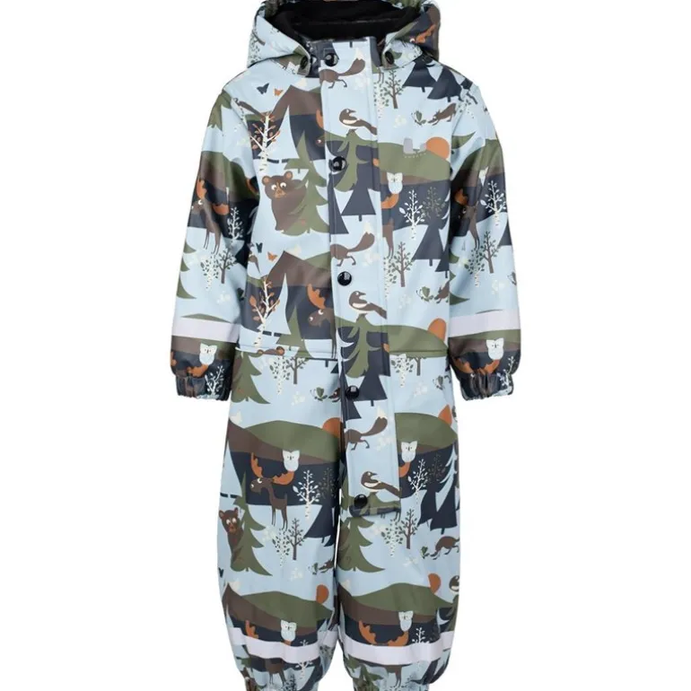 Lekhyttan Rain Baby Overall. Fleece Lightblue/Brown