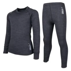 Merino Set Jr Black Melange