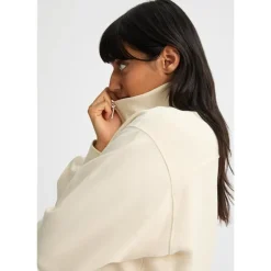Soft Sweat Half Zip Light Gray
