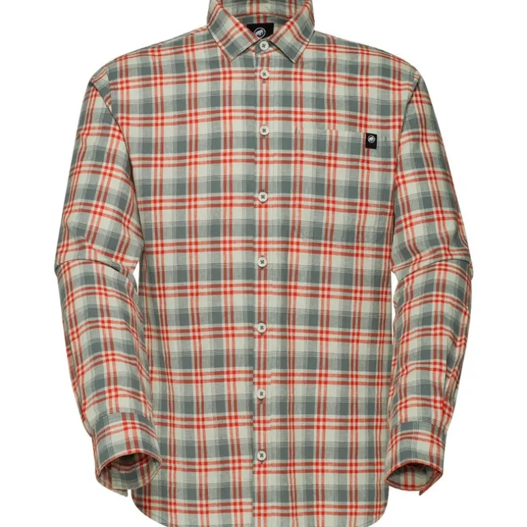 Trovat Summer Longsleeve Shirt Men Silver Sage/Mammut Red