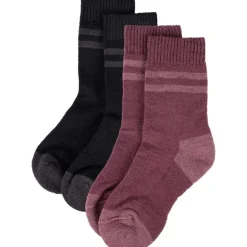 Vandra Wool Socks. 2-P Black/Dry Rose