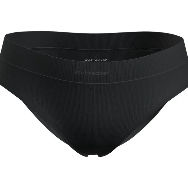Women Merino Blend Rib Lotus Hipster Black