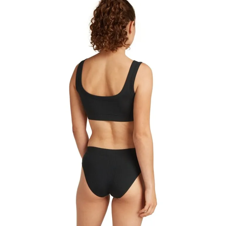 Women Merino Blend Rib Lotus Hipster Black