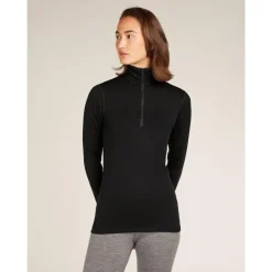 Women Merino 200 Oasis LS Half Zip Black